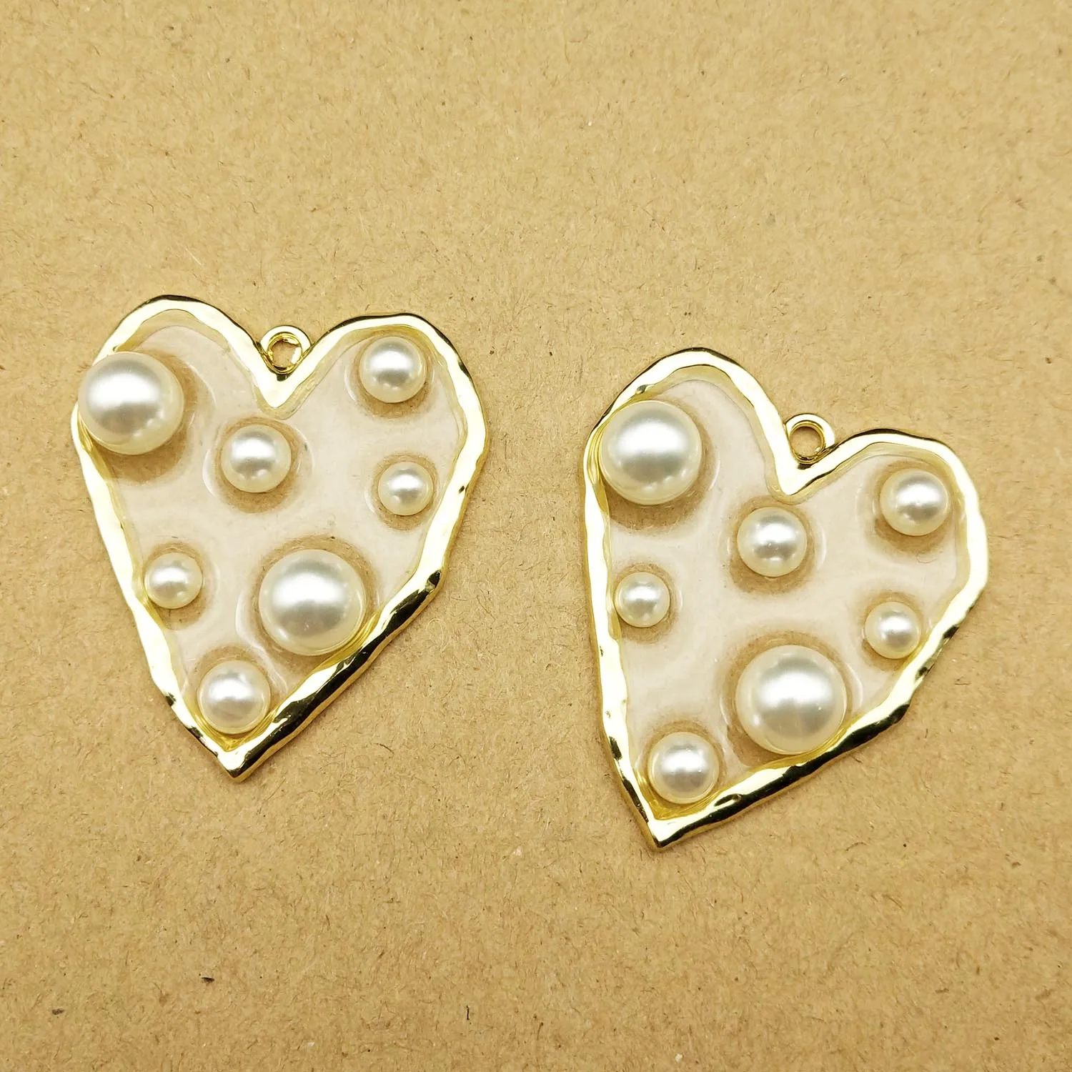10pcs love heart charm pearl charm for jewelry making and crafting fashion earring charm necklace pendant