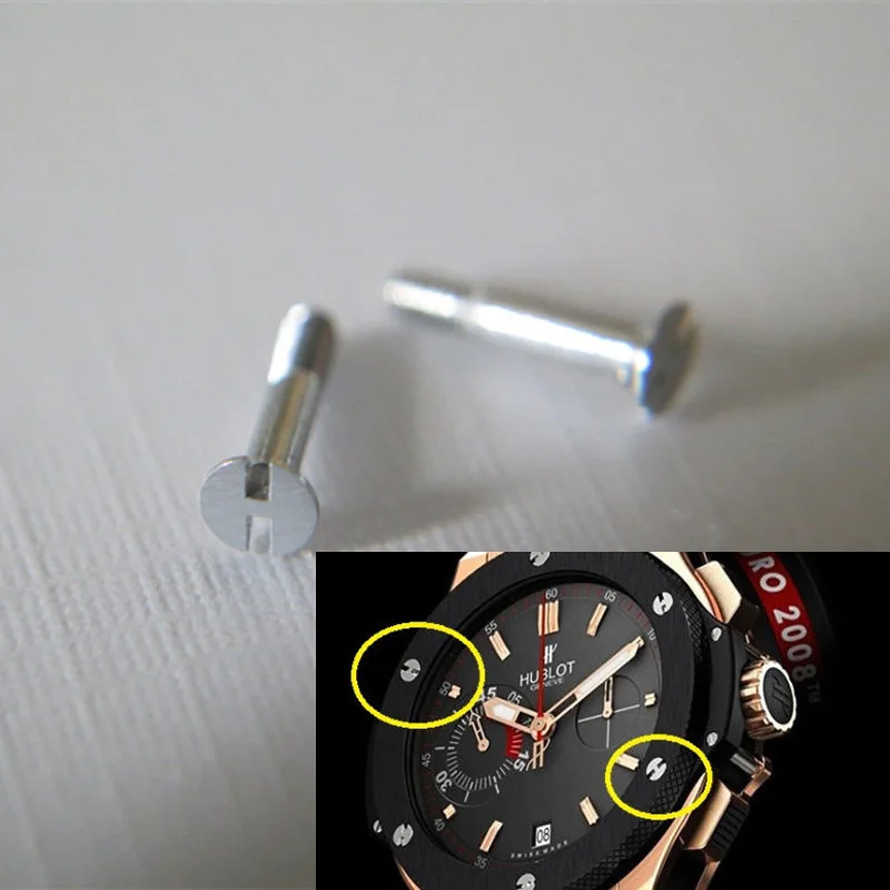 

1 Pair of Replacement Part 6.5mm Watch Stainless Bezel Strap H Screw For Hublot
