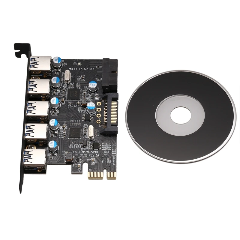 7 портов Pci-E Usb 3,0 экспресс-карта, 5 портов снаружи и 2 порта для передней панели через 19Pin внутри с 5 В 15Pin Sata разъем питания f