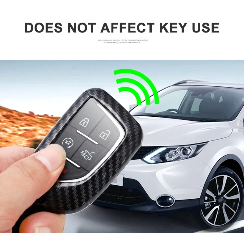 Carbon Fiber Car Smart Key Cover Case Fob For Cadillac DTS STS Escalade CTS SRX XTS ATS C7 2021 Protect Shell Accessories - Hd1e6f255d70e47fbb16bd9e18b4de7eev