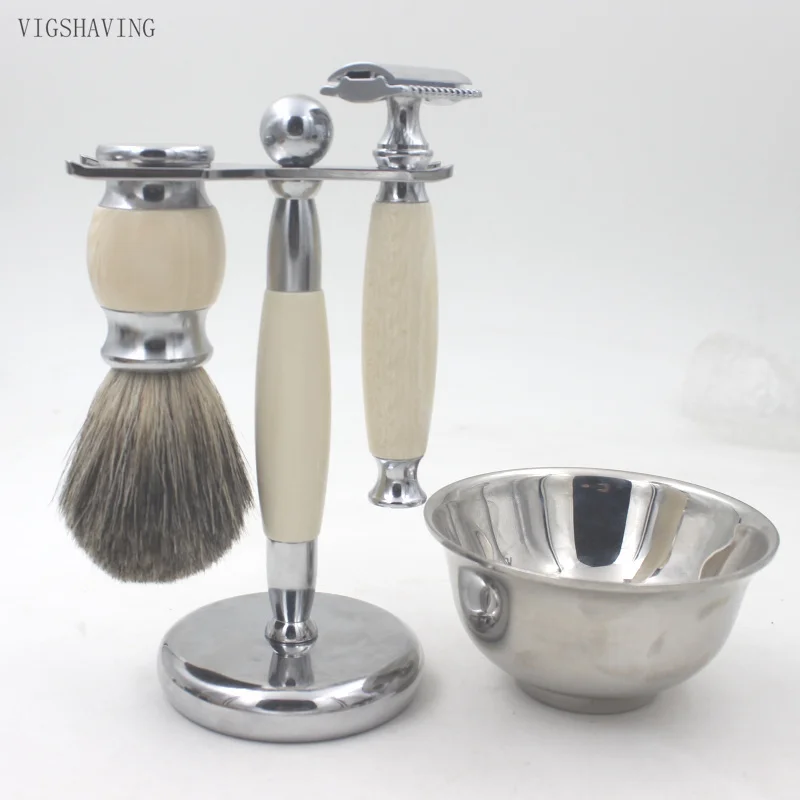 VIGSHAVING смола/металлическая ручка синтетических волос щетка для бритья роскошные