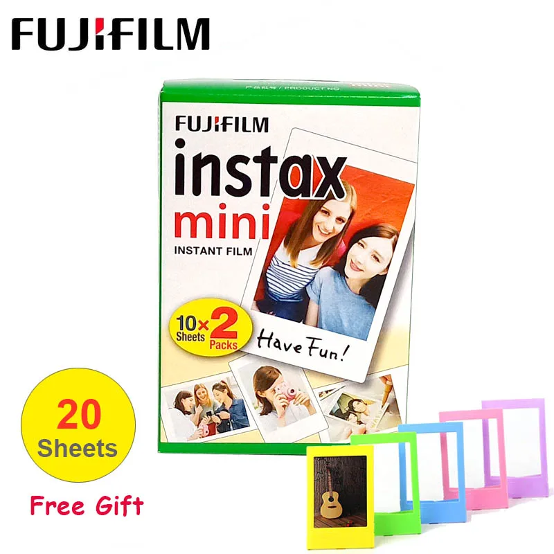 20 sheets Фотобумага Fujifilm Instax Mini 3 дюйма с белыми краями для камеры моментальной печати Polaroid FUJI Instax Mini LiPlay Mini 9 8 7s 25 70 90 - Цвет: 20 sheets