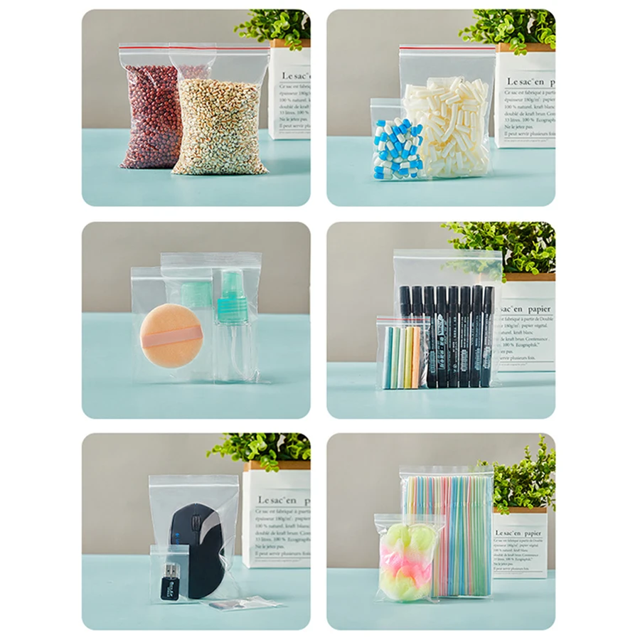 Storage Bag 200Pcs/Lot Transparent Sealed Fresh Food Ziplock Diamond Painting Accessories