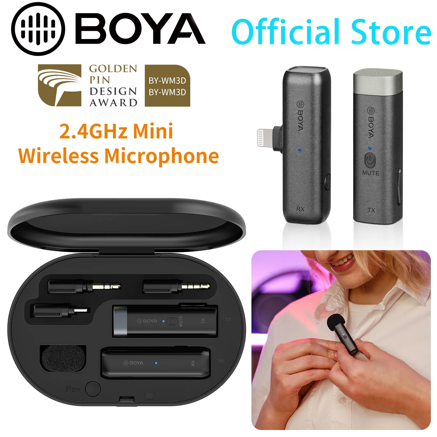 BOYA BY-WM3 2 4 ГГц Беспроводная микрофонная система для iOS Android планшетов DSLR камер