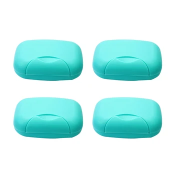 

4pcs Soap Dish Case Bathroom Supplies for Home Camping Soaps Container Holder Random Color Soap Boxes