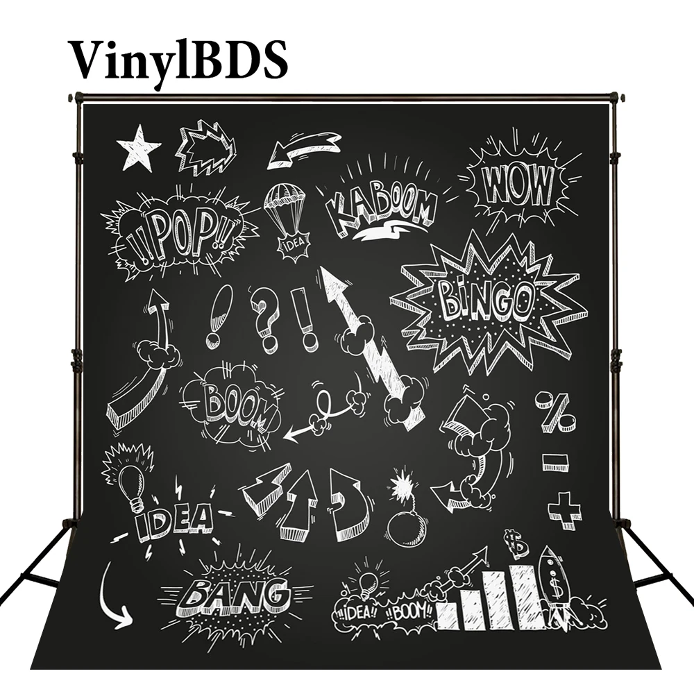 VinylBDS фоны для фотосъемки мультфильм граффити фон Дети черная доска дети студии |