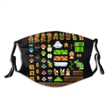 

FC Game Super Mario Bros With Replaceable PM2.5 Filters Summer Reusable Face Mouth Mask