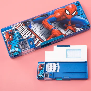 

Disney Hero Multifunction Pen case with pencil sharpener Spider-Man Iron Man American Captain Stationery Student School Supplies