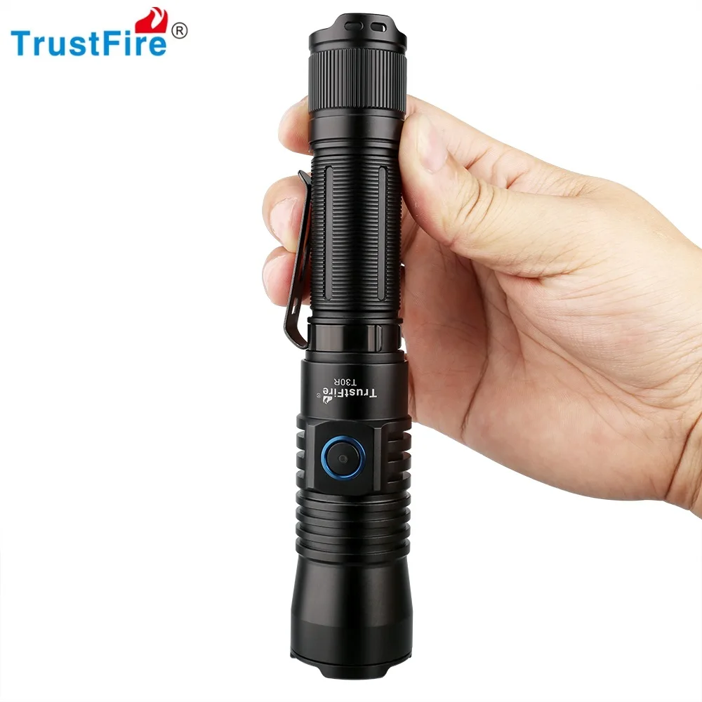 TrustFire T30R LEP LED Tactical Flashlight 460LM USB Type C La ser Torch Light 1000M for