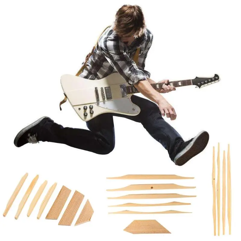 17pcs/set 41 inch Acoustic Guitar Spruce Brace Wood Luthier Maker Tools DIY Material Electric Guitar Accessories Parts