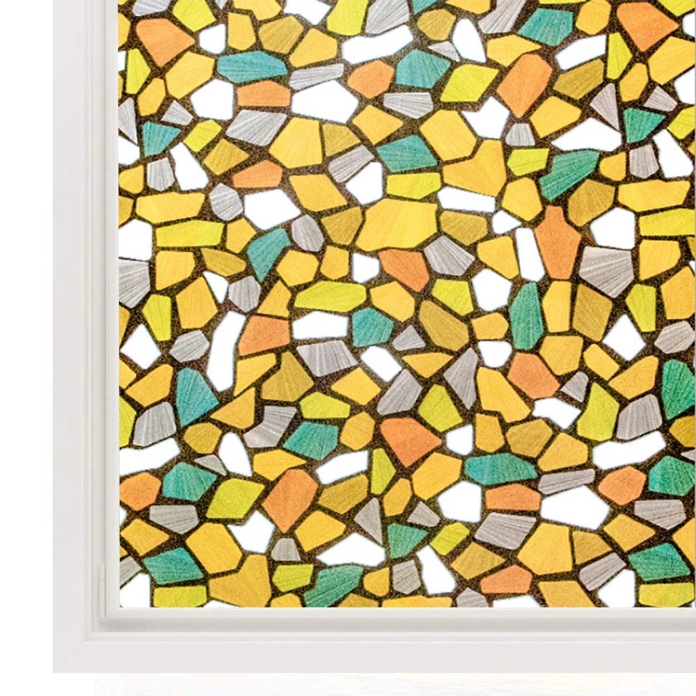 

Funlife Window Privacy Film Stained Glass Window Film Static Frosted Window Film Self-adhesive Decorative Anti UV Window Sticker