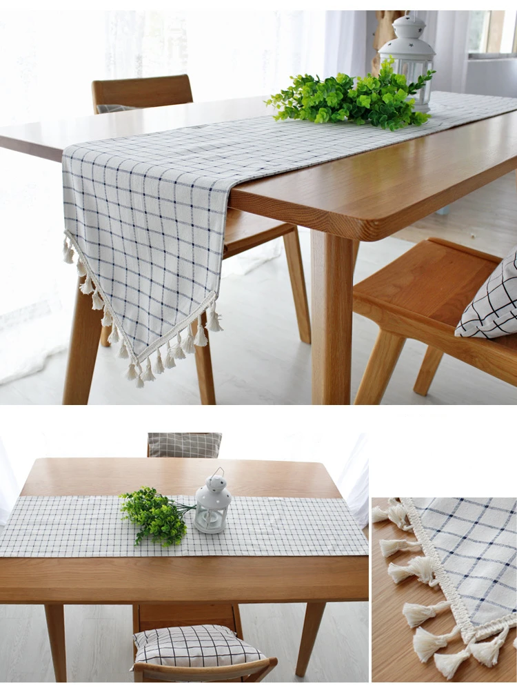 Свежий настольный бегун chemin de table современный Настольный бегун s для свадебного дома camino de mesa tafelloper пасторальный проверенный домашний текстиль
