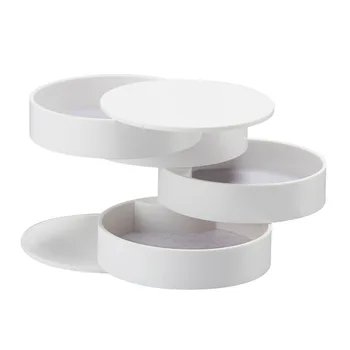 

Rotatable multi-storey makeup organizer the flannelette cosmetic storage Jewel necklace earrings holder bathrooom desktop box