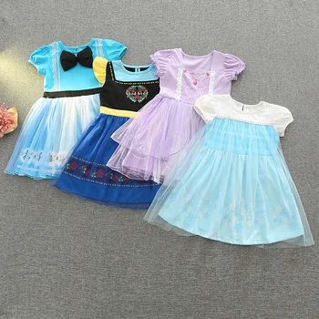 

2020 costume Frozen 2 Elsa Anna Dresses Girl Party Dress Little Girl Cartoon Dress Halloween Cosplay Costume Kids Clothing 2-6Y