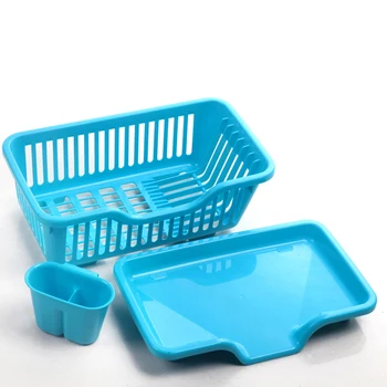 

Authentic Thick Plastic Kitchen Dish Plate Tableware Drain Storage Basket Sink Drip Water Rack