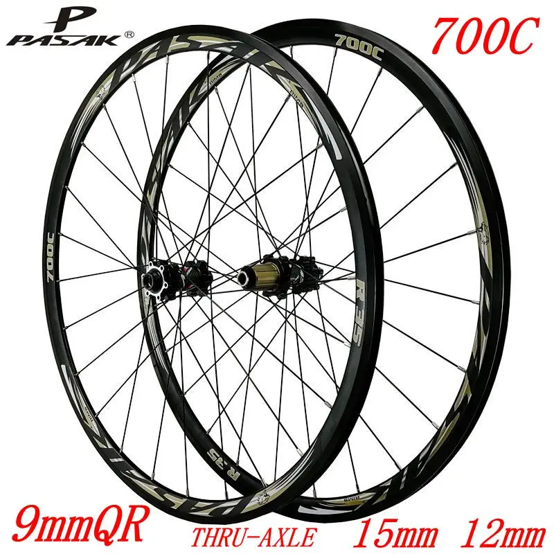 700C road wheels disc brakes road bike whees bicycle road wheelset 30mm alloy RIM direct-pull spoke 9mmQR thru-axle15mm/12mm