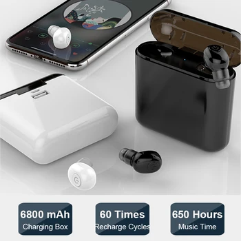 

Bluetooth 5.0 Earphone 3D Stereo Wireless Headphones Sport Waterproof Hands free Earbuds Headset with 6800 mAh Power Bank