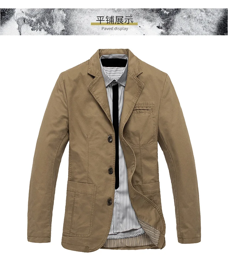 Мужские повседневные блейзеры однобортные однотонные хлопковые куртки Smart casual пальто D27