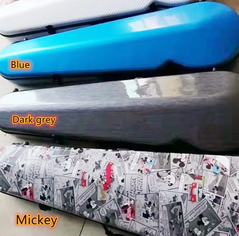 Blue Заводская Заказная Высококачественная портативная скрипка жесткий чехол Розовый Скрипка чехол из углеродного волокна Скрипка чехол 4/4 3/4 - Цвет: Blue