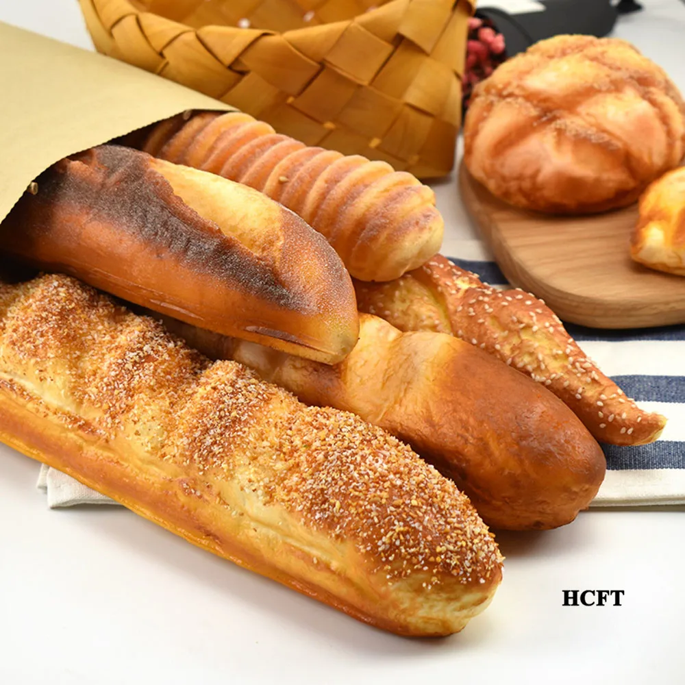 9 PC Realistic Bread Loaf Roll Croissant Fake Food Display Faux Artificial Props 