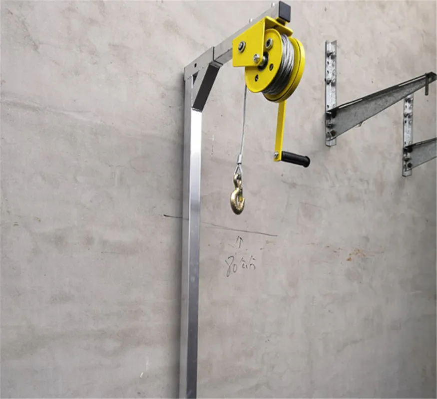 US $188.85 Galvanized Outside outside installation lifting tool crane folding selflocking manual winch assembly air conditioner