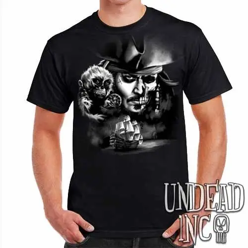 

Pirates Of The Caribbean Undead Jack Sparrow Black Pearl - Mens T Shirt Black The New