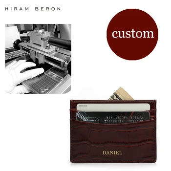 

Hiram Beron Genuine Leather Card Holder Men Cow Leather crocodile pattern