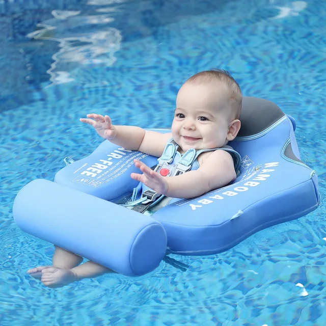 2022 Newest Mambobaby Baby Float With Roof Swimming Ring Non-Inflatable Baby Swim Buoy Pool Accessories Toys Swim Trainer 2