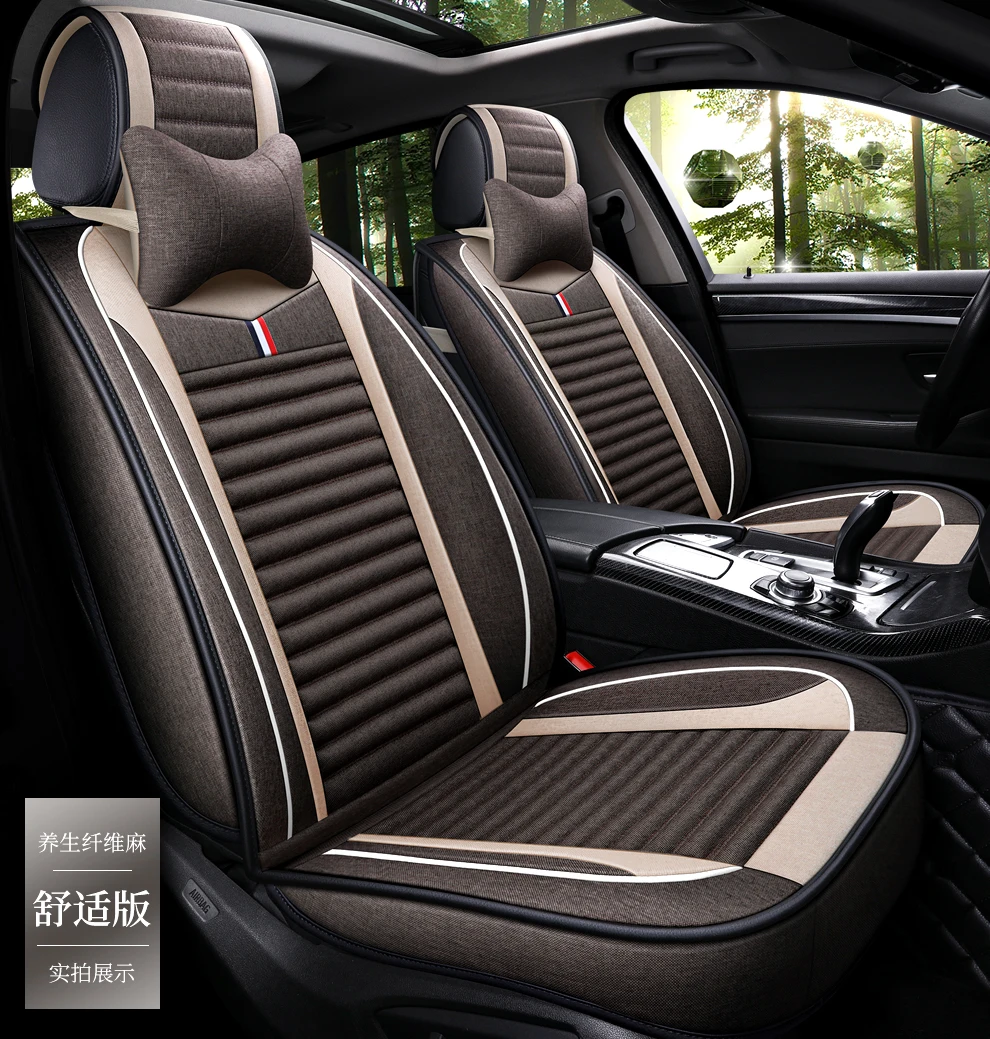 Full Coverage flax fiber car seat cover auto seats covers for Citroen c1 celysee ds3 c4 ds4 c5 ds5 c3 aircross c4aircross c3pica