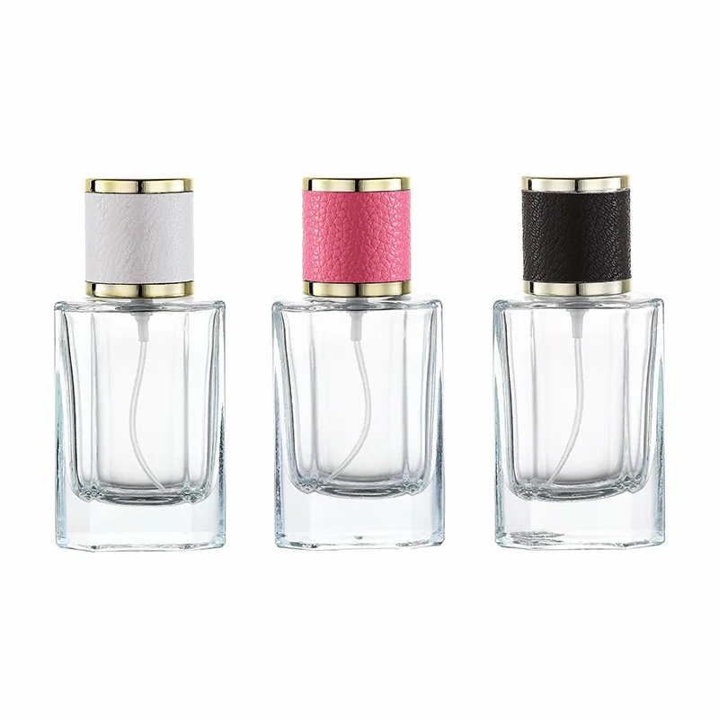 

10pcs Refillable Perfume Bottle Flat Clear Glass 40ml Gold Pump Cosmetic Packaging Atomizer Portable Empty Spray Mist Bottles