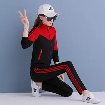 

Sportswear Suit Female Autumn 2019 Loose Chao Leisure Sweater Three-piece Set