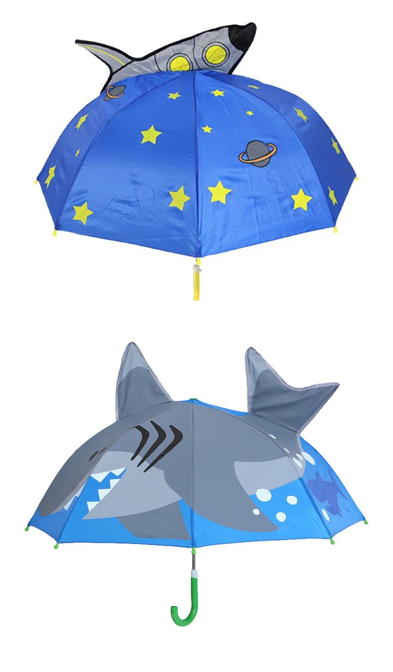 Милый мультяшный детский зонтик, анимация, креативный, длинный, с 3D ушками, моделирование, детский зонтик для мальчиков и девочек