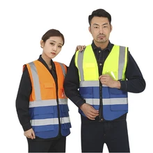 Color Matching Reflective Vest Multi-pocket Reflective Vest Riding Vest Safety Clothing Traffic Sanitation Reflective Vest