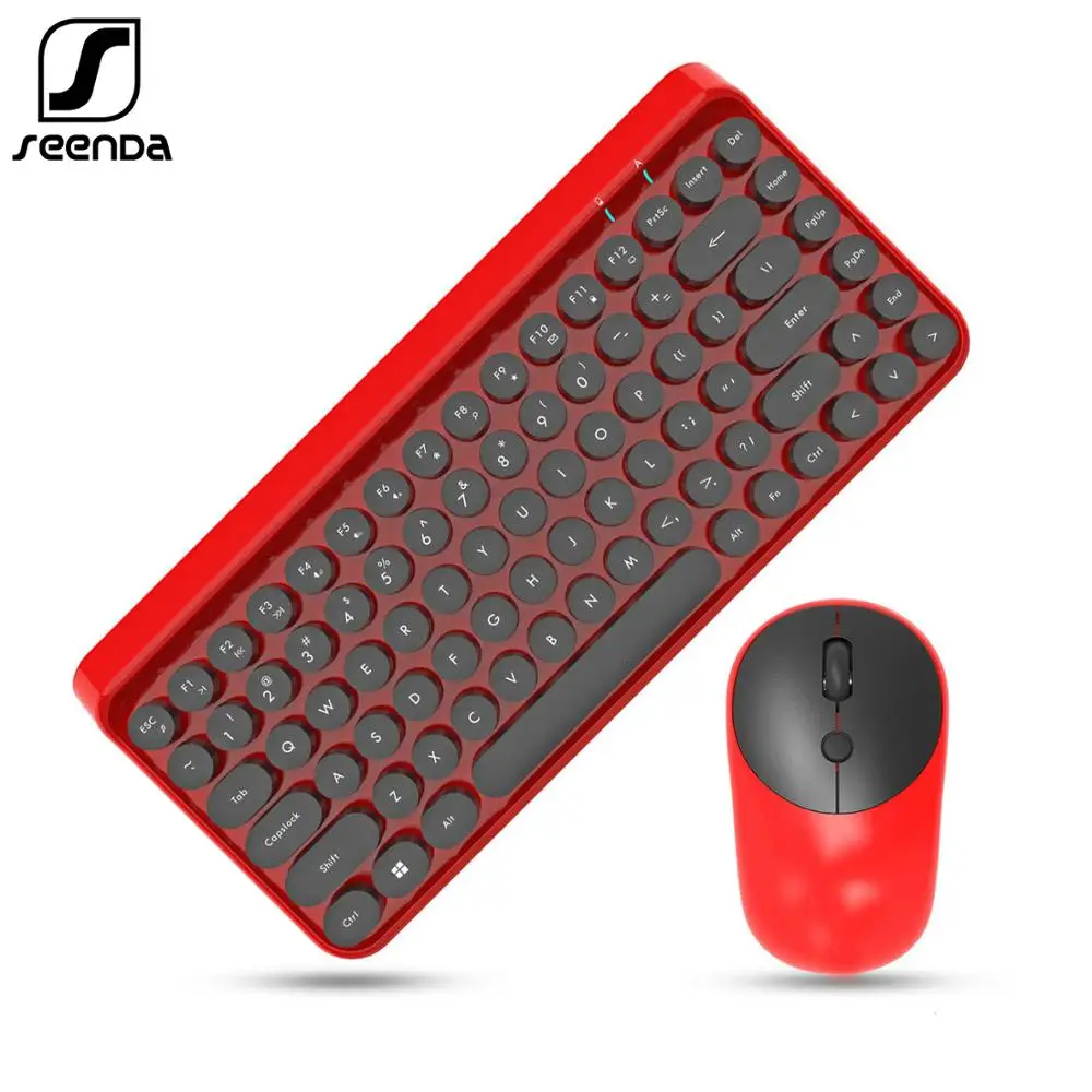 Teclado e Mouse Pente para Computador 2.4g sem Fio Seenda Portátil Desktop Função Multimídia Teclado Mouse Definir Dot Keycap