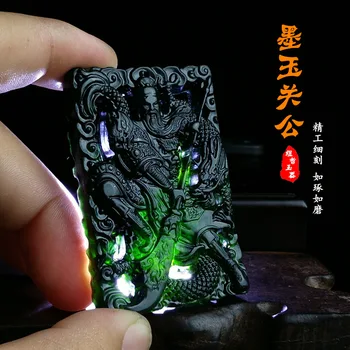 

100% real hetian hollow handcarved black jade pendant necklaces pendants brand men women real jade jewelry add certificate