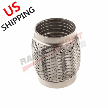 

USA SHIP 4" ID x 4" OL Exhaust Flex Pipe Heavy Duty Stainless Steel Interlock