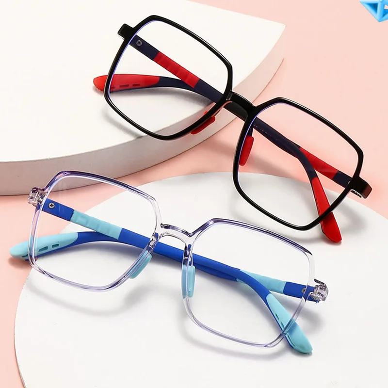 Anti Blue Light Blocking Glasses For Children Square Kids Boy Girl Computer Gaming Glasses Blue Ray
