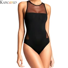 KANCOOLD, сексуальный сетчатый сдельный купальник, пуш-ап, купальник для женщин, с высоким воротом, купальный костюм, летняя пляжная одежда, открытая спина, боди