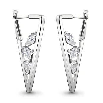 

AQUAMARINE earrings with cubic zirconia, silver 925