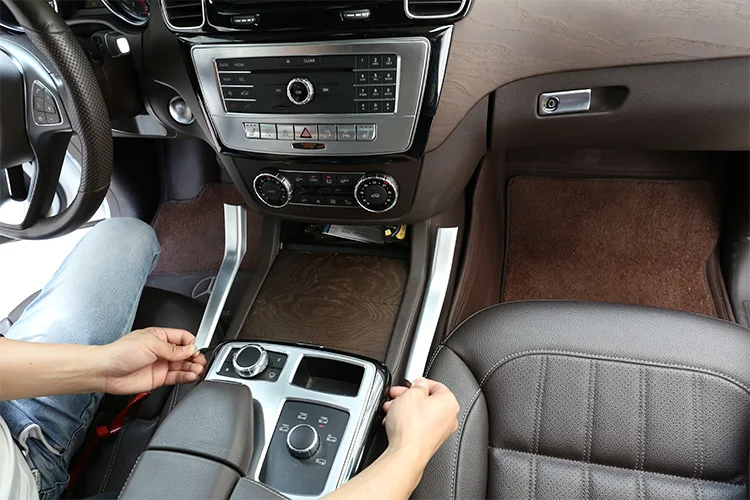 Для Mercedes Benz GLE W166 ML GL GLS X166 2013- Автомобильная центральная консоль держатель стакана воды отделка Чехлы аксессуары для салона автомобиля