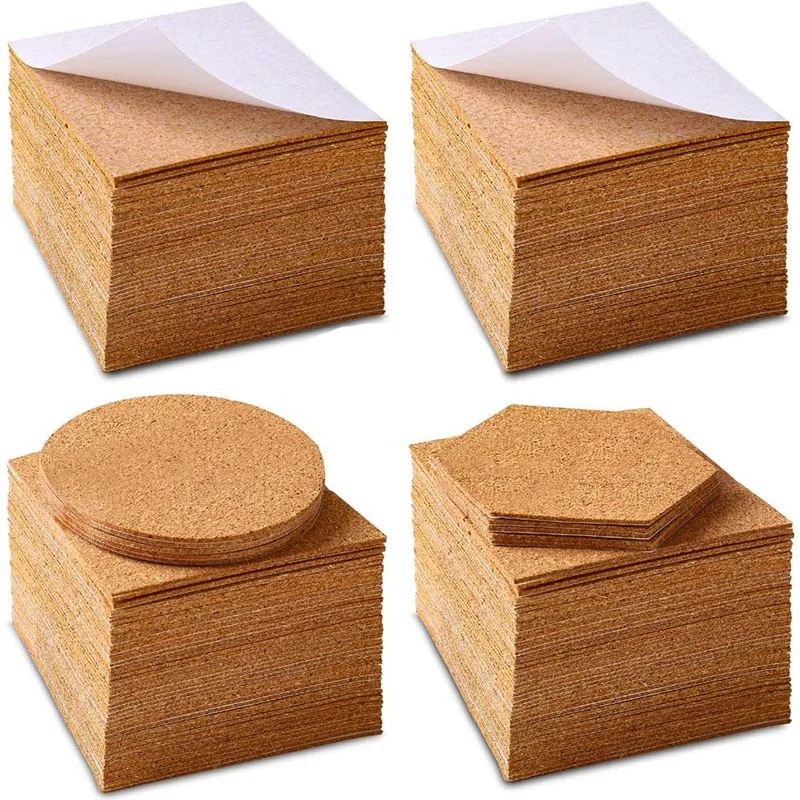 120PCS Self-Adhesive Cork For DIY Coasters, 3.74" Round Cork Coasters For Diy Crafts, Drinks And Home Tabletop Decoration, Easy To Customize Cork Mats For Crafting P 43837298