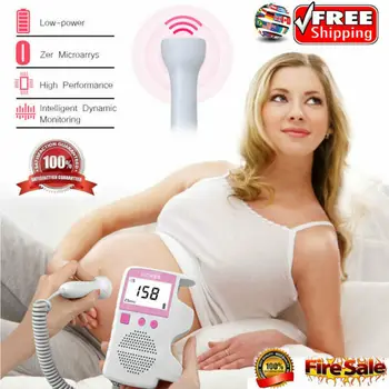 

Baby Ultrasonic Detector Fetal Doppler Prenatal Heart Monitor 3 Mhz Backlit LCD