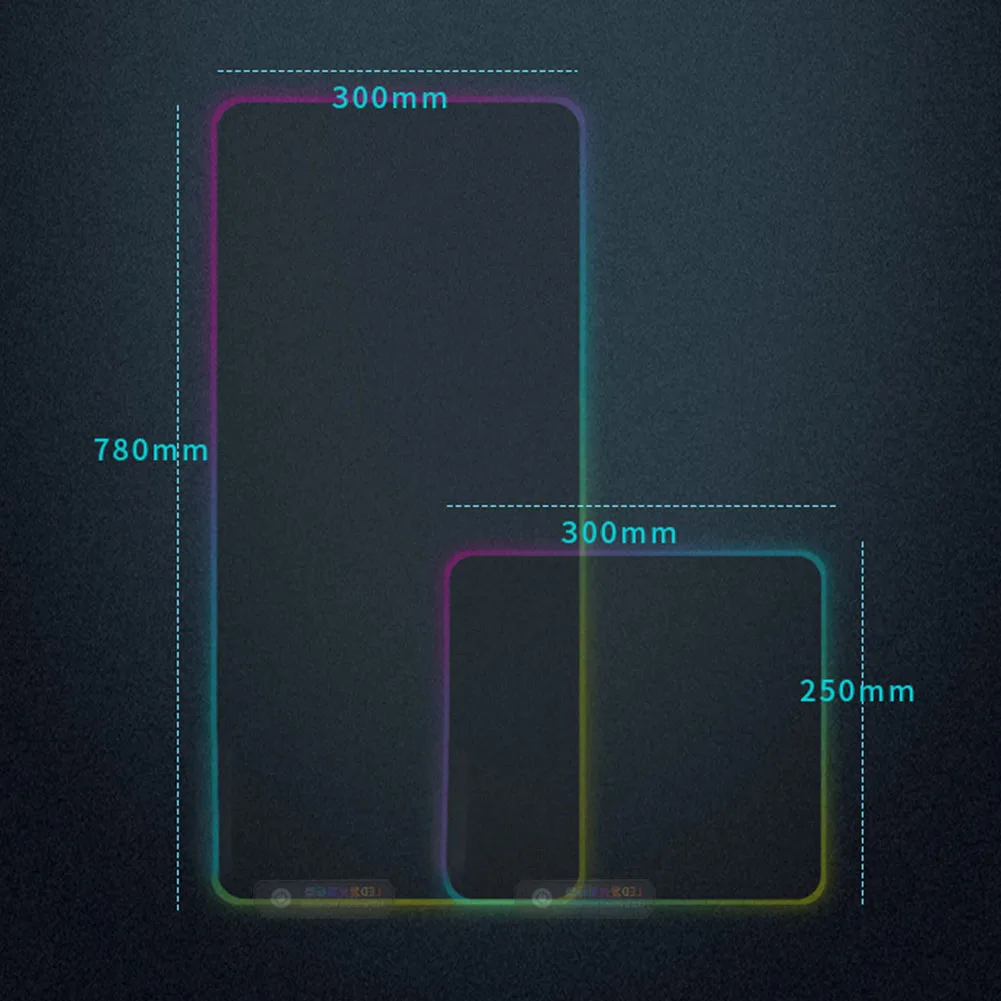 Компьютерные аксессуары, коврик для мыши, ноутбука, для дома и офиса, RGB, большой, со светодиодной подсветкой, складной, игровой, негабаритный, светящийся, ультра тонкий