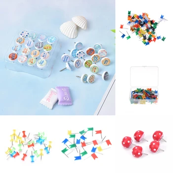 

1pack Map Flag Push Pins Tacks, Assorted 7 Colors Good for a world map having geography lessons pinning up travel photos