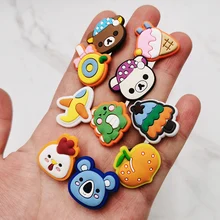 1pcs Cute lollipop Ice Cream Croc Charms Shoe Buckle Cartoon Animals PVC Shoe Decorations Accessories fit jibz Xmas Gifts