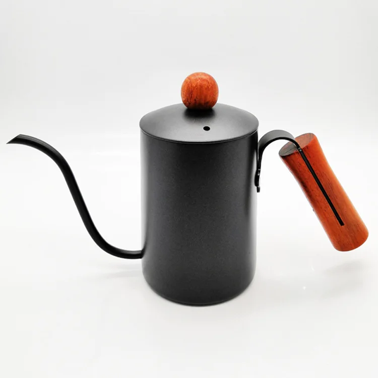 

Creative Hand Punch Coffee Pot Teflon Stainless Steel Hand Wash Pot Long Mouth Small Entrance Hand Wash Pot Wooden Handle Hand W