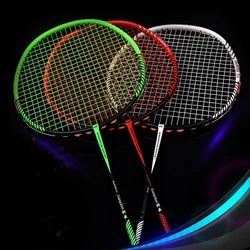 Professional Carbon Badminton Rackets Super Light Racket Bag Carbon Fiber Racquet Strung Offensive Defensive Adult Sports
