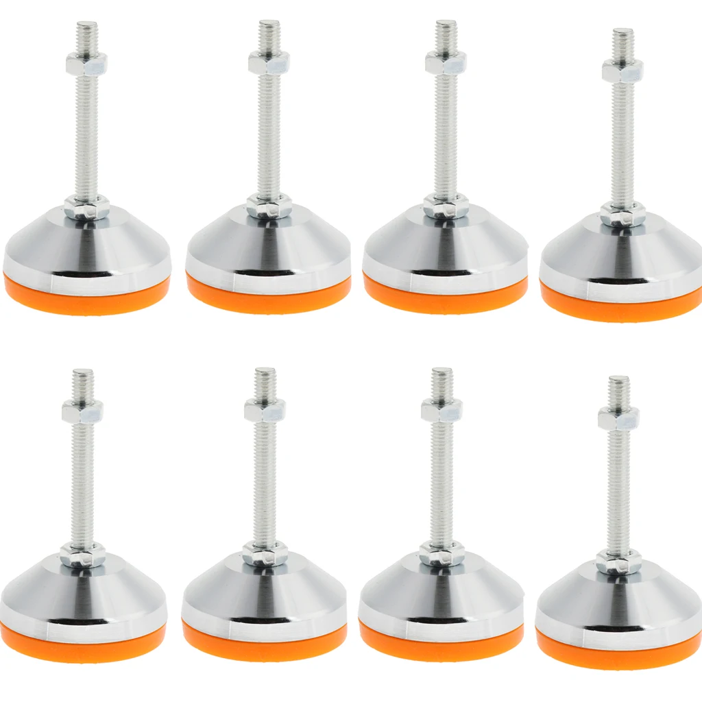 8pcs Height Adjustable Leveler Foot Cups Non-skid Base M16 Thread 5.5X8.8cm