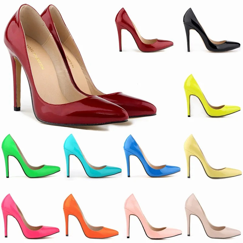 

Ni Lu-Spring And Summer Europe And America Station Patent Leather Candy-Colored Pointed Stiletto Women's Wedding Banquet Will Si