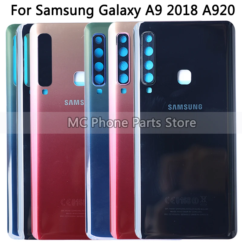 10 шт Для SAMSUNG Galaxy A9 A920 задняя крышка Задняя стеклянная крышка Корпус чехол с оправа объектива камеры A9 A920 крышка батареи